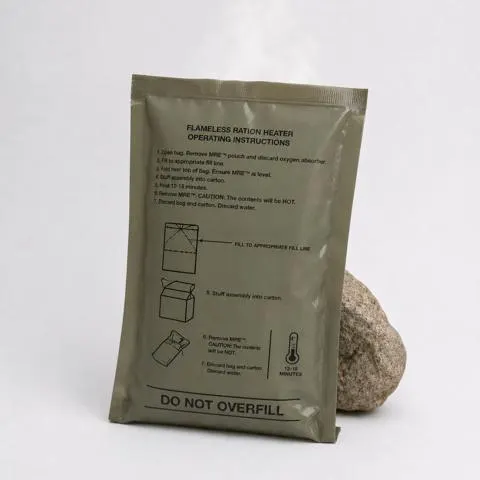 Lean the pouch against something to heat